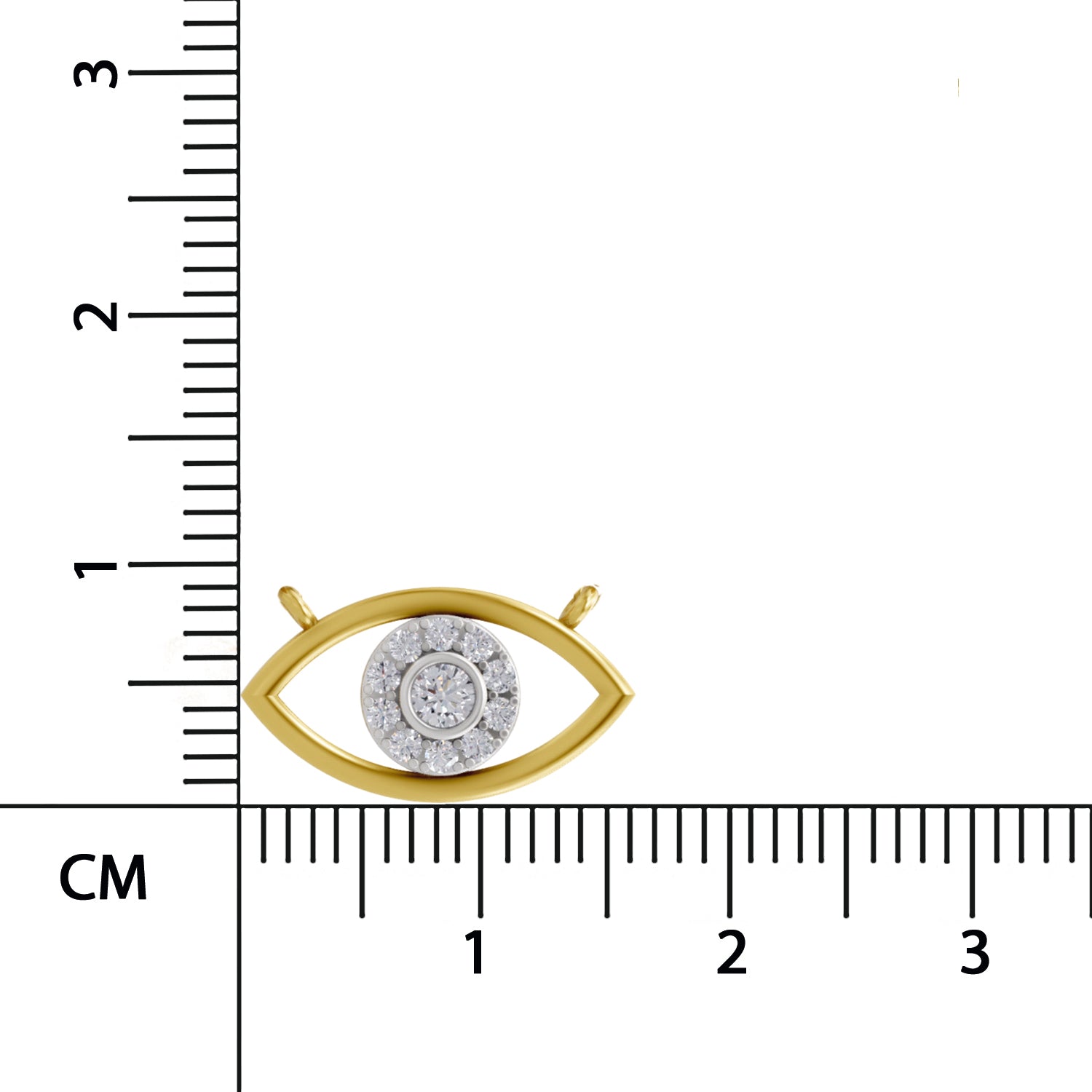 0.25 Ct Round Shape | 925 Sterling Silver Gold Plated Evil Eye Pendant Necklace