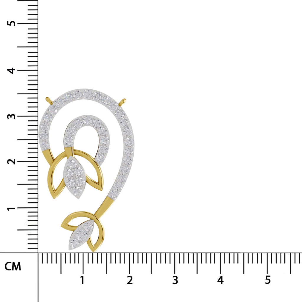 1.3 Ct Round Shape | 925 Sterling Silver Gold Plated Deram Catcher Pendant Necklace