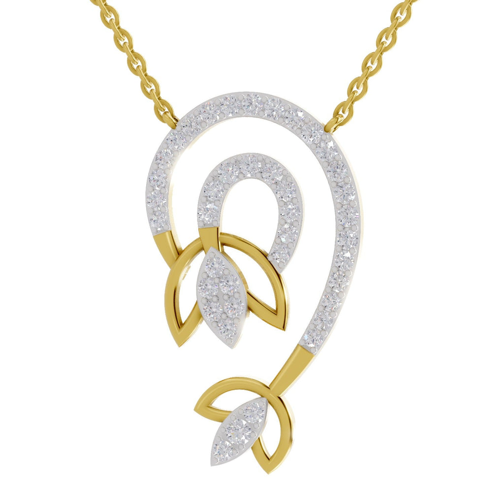 1.3 Ct Round Shape | 925 Sterling Silver Gold Plated Deram Catcher Pendant Necklace