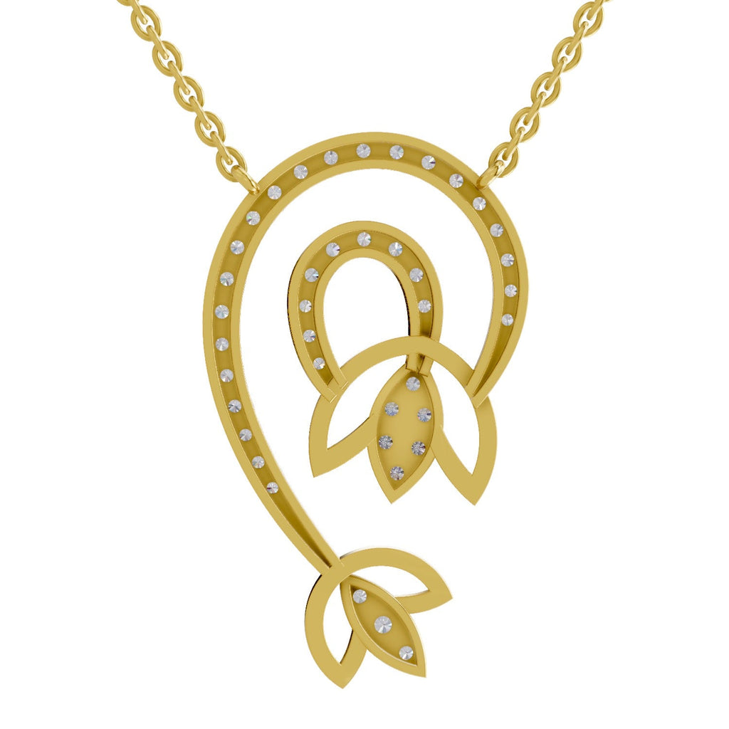 1.3 Ct Round Shape | 925 Sterling Silver Gold Plated Deram Catcher Pendant Necklace