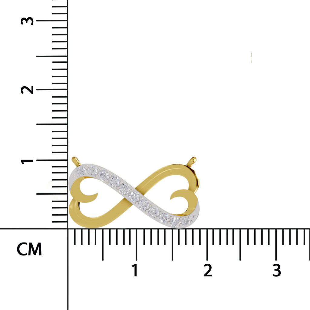 0.25 Ct Round Shape | 925 Sterling Silver Gold Plated Infinity Pendant Necklace