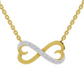 0.25 Ct Round Shape | 925 Sterling Silver Gold Plated Infinity Pendant Necklace