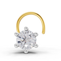 0.1 Carat  | 925 Sterling Silver Yellow Gold Plated Solitaire Nosepin
