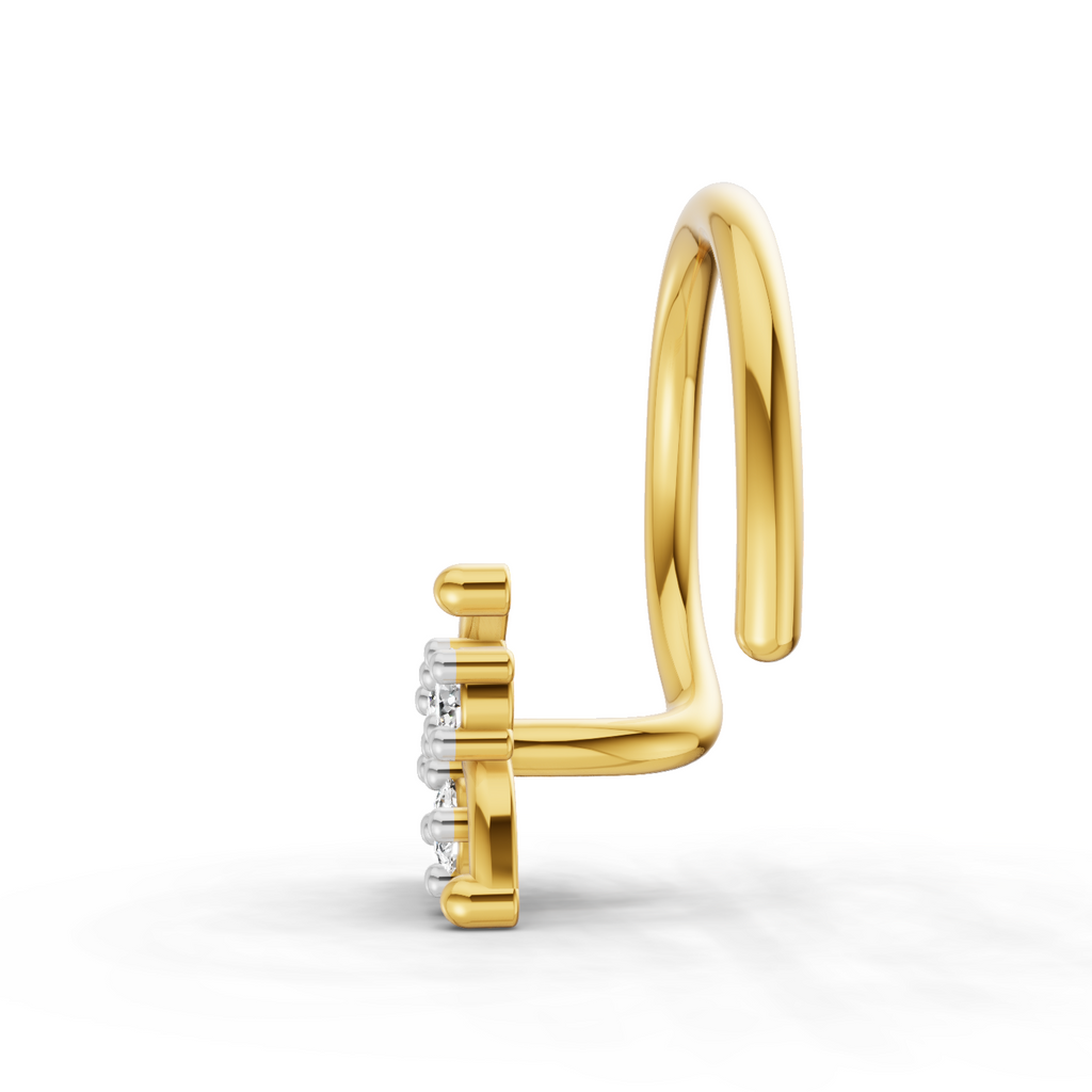0.05 Carat  | 925 Sterling Silver Yellow Gold Plated Fashion Nosepin