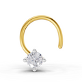 0.05 Carat  | 925 Sterling Silver Yellow Gold Plated Solitaire Nosepin