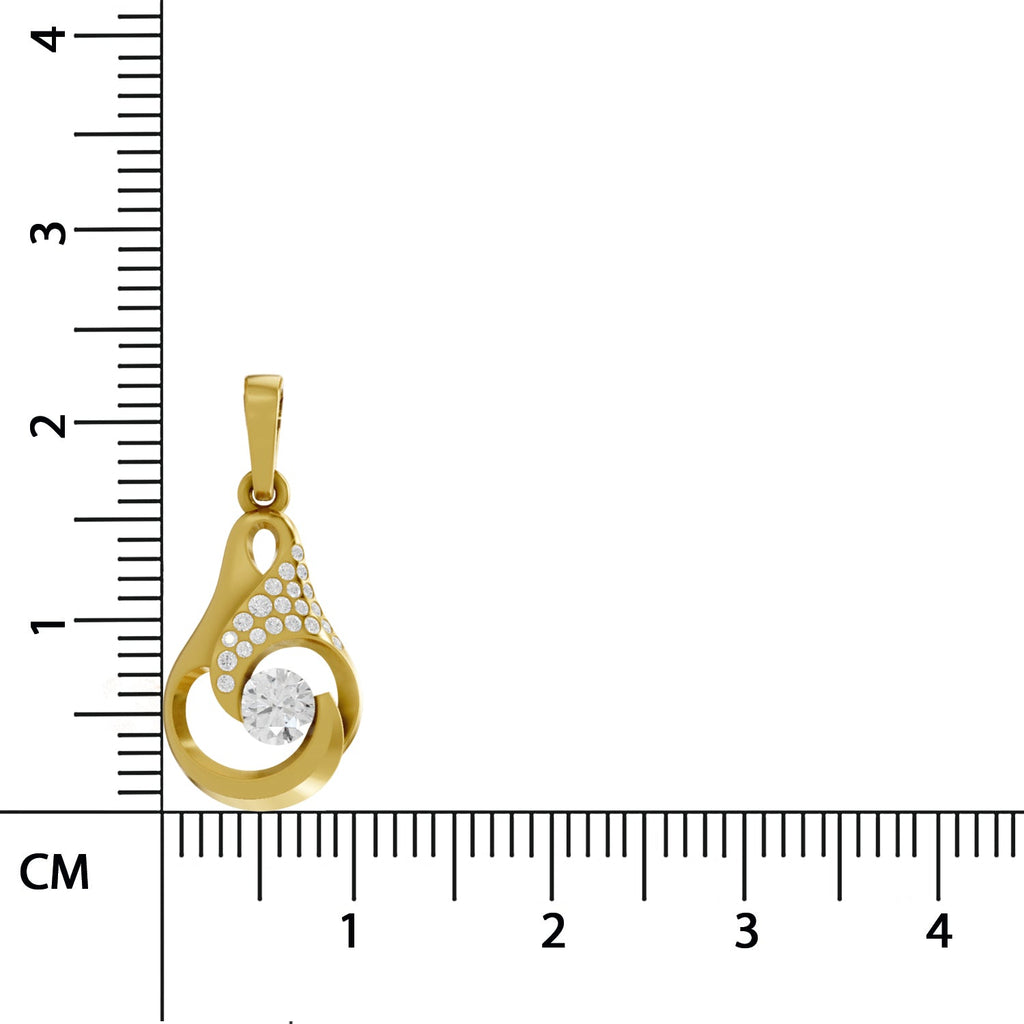 0.29 Round Shape | 925 Sterling Silver Gold Plated Swirl Pendant Necklace