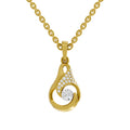0.29 Round Shape | 925 Sterling Silver Gold Plated Swirl Pendant Necklace