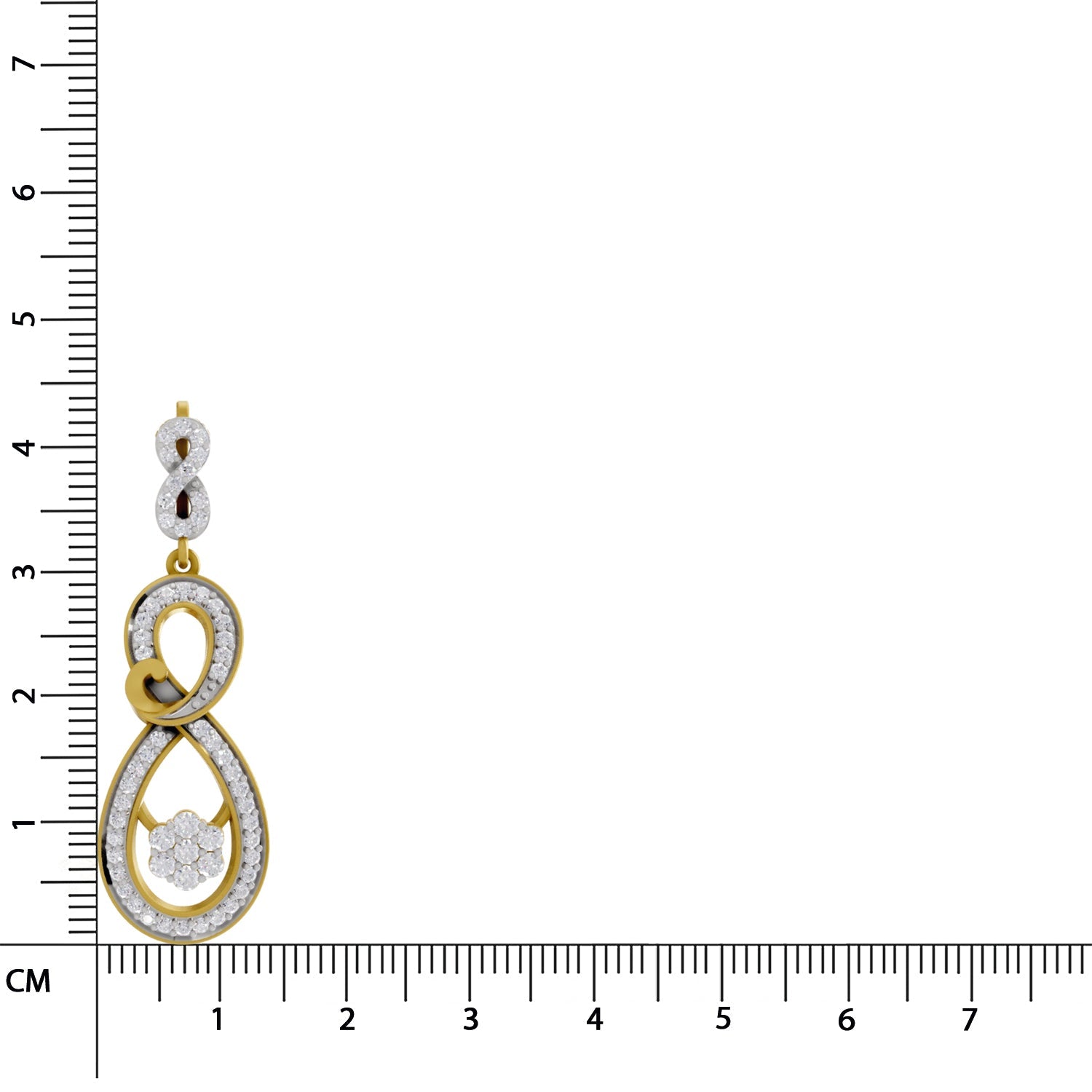 0.77 Round Shape | 925 Sterling Silver Gold Plated Infinity Bloom Pendant Necklace