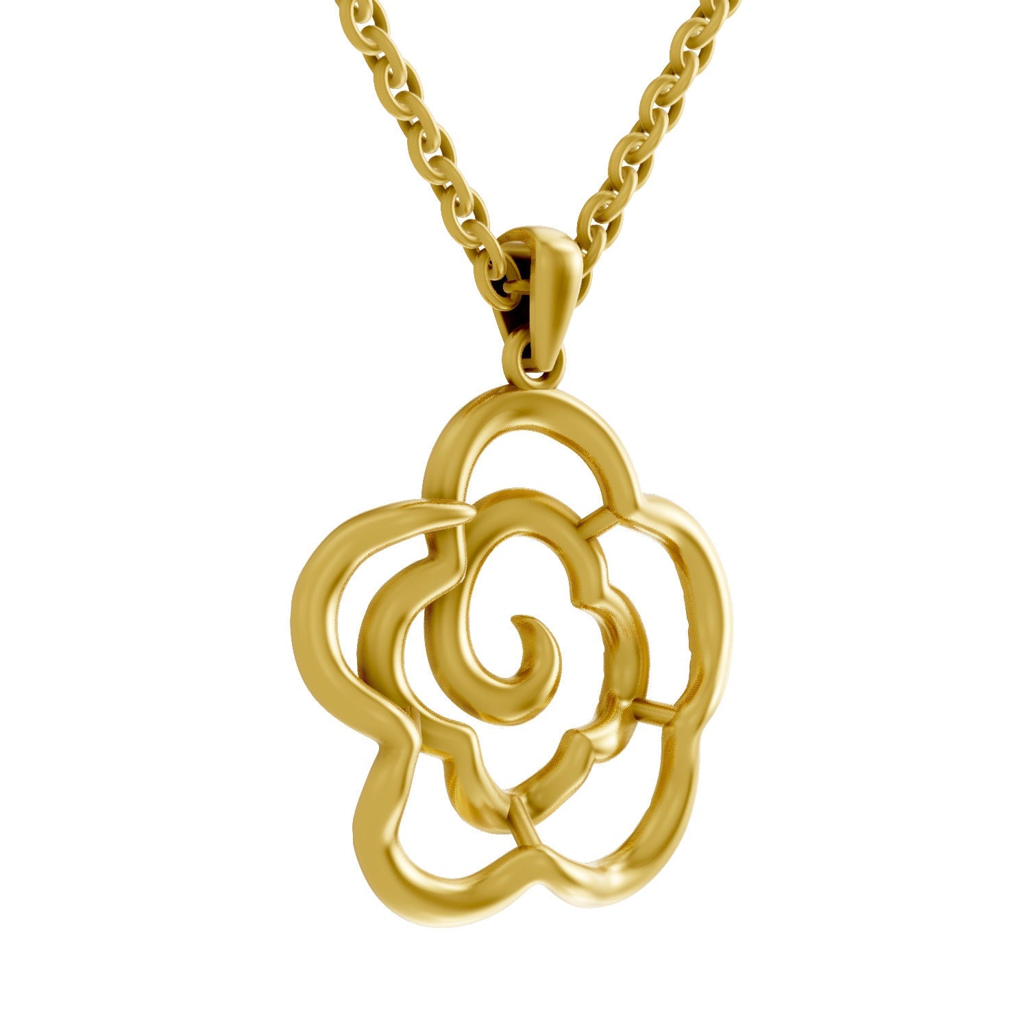 0.33 Round Shape | 925 Sterling Silver Gold Plated Floral Pendant Necklace