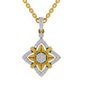 0.38 Round Shape | 925 Sterling Silver Gold Plated Starflower Pendant Necklace