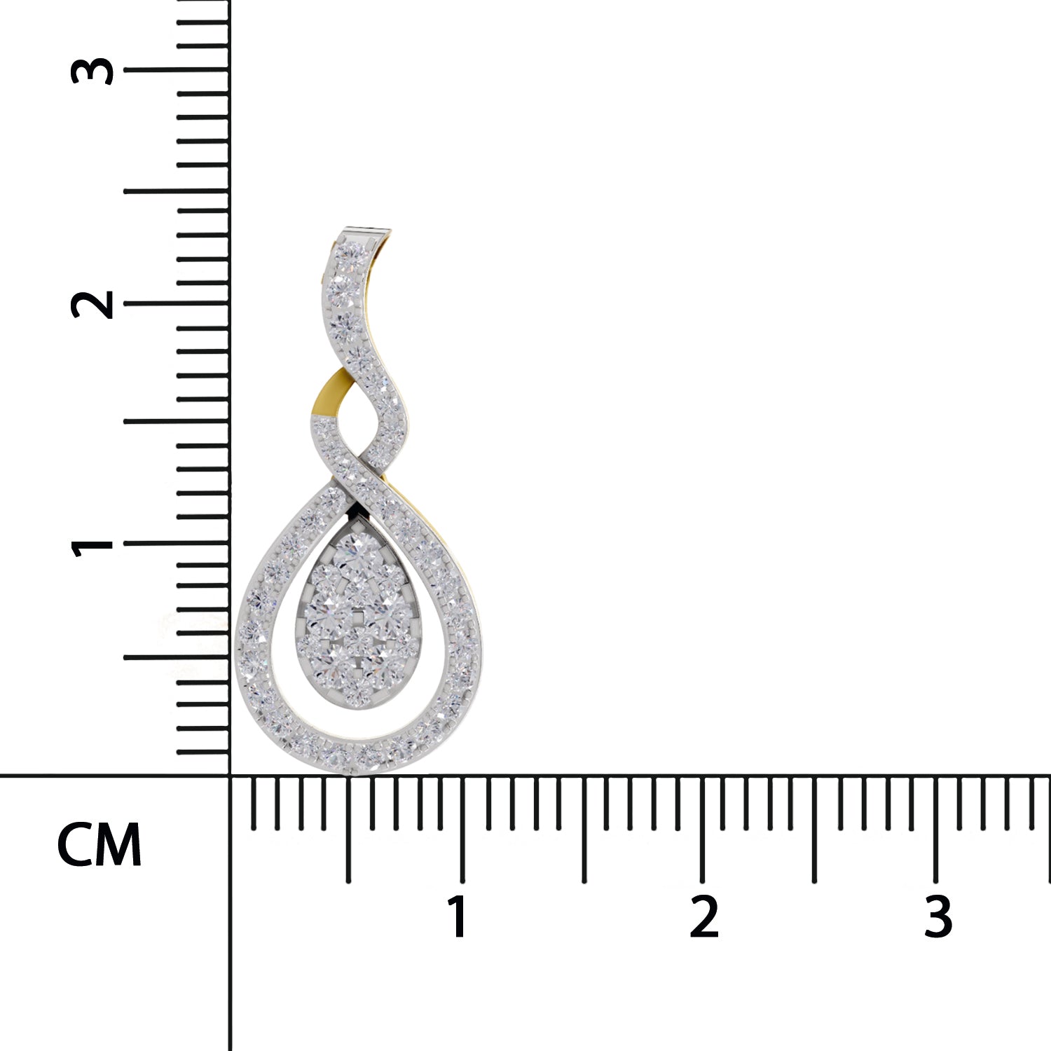 0.52 Round Shape | 925 Sterling Silver Gold Plated Teardrop Pendant Necklace