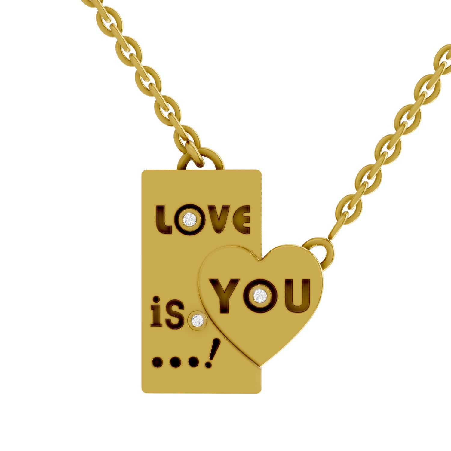 0.01 Carat| 925 Sterling Silver Gold Plated Heart Pendant Necklace