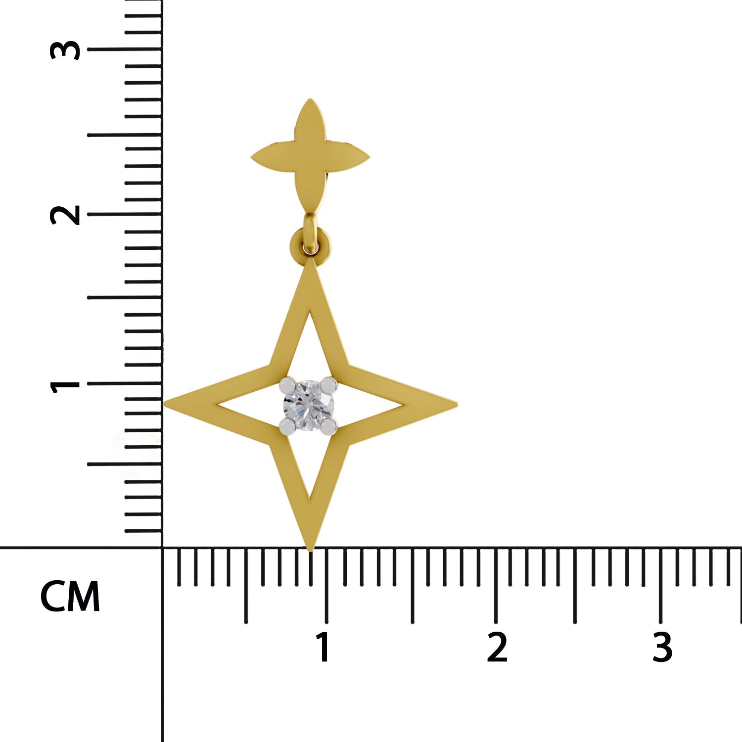 0.08 Round Shape | 925 Sterling Silver Gold Plated Star Pendant Necklace