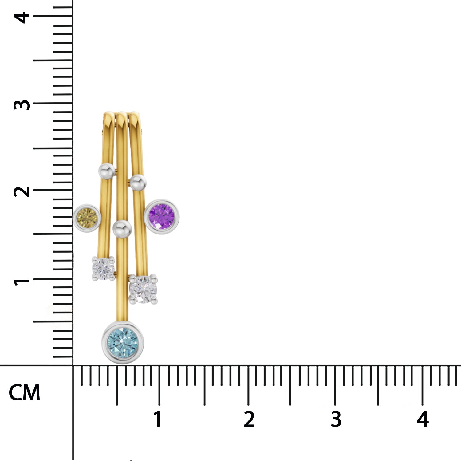 0.1 Round Shape | 925 Sterling Silver Gold Plated Fancy Pendant Necklace