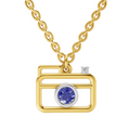 0.01 Carat| 925 Sterling Silver Gold Plated Camera Pendant Necklace