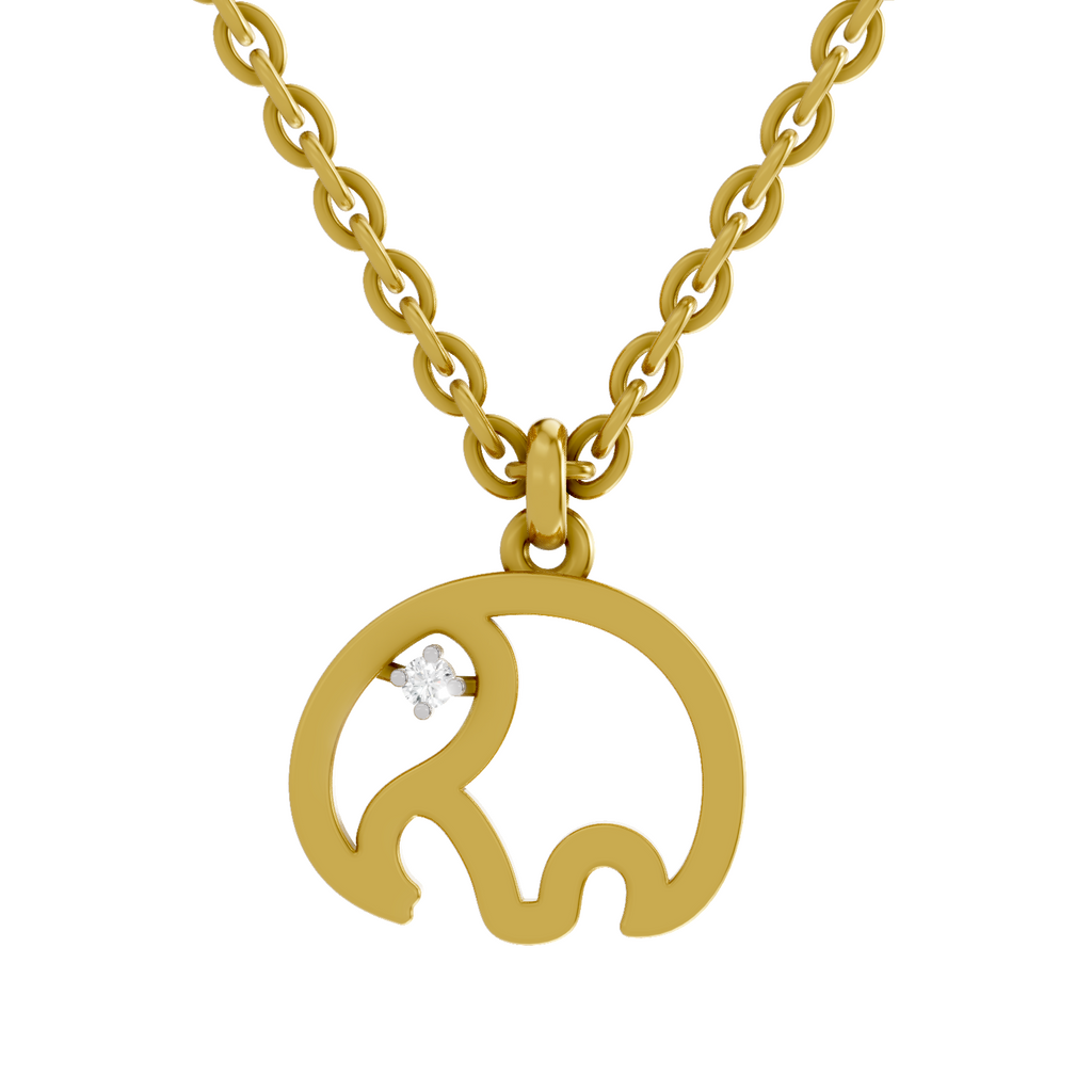 0.01 Carat| 925 Sterling Silver Gold Plated Kid's Pendant Necklace