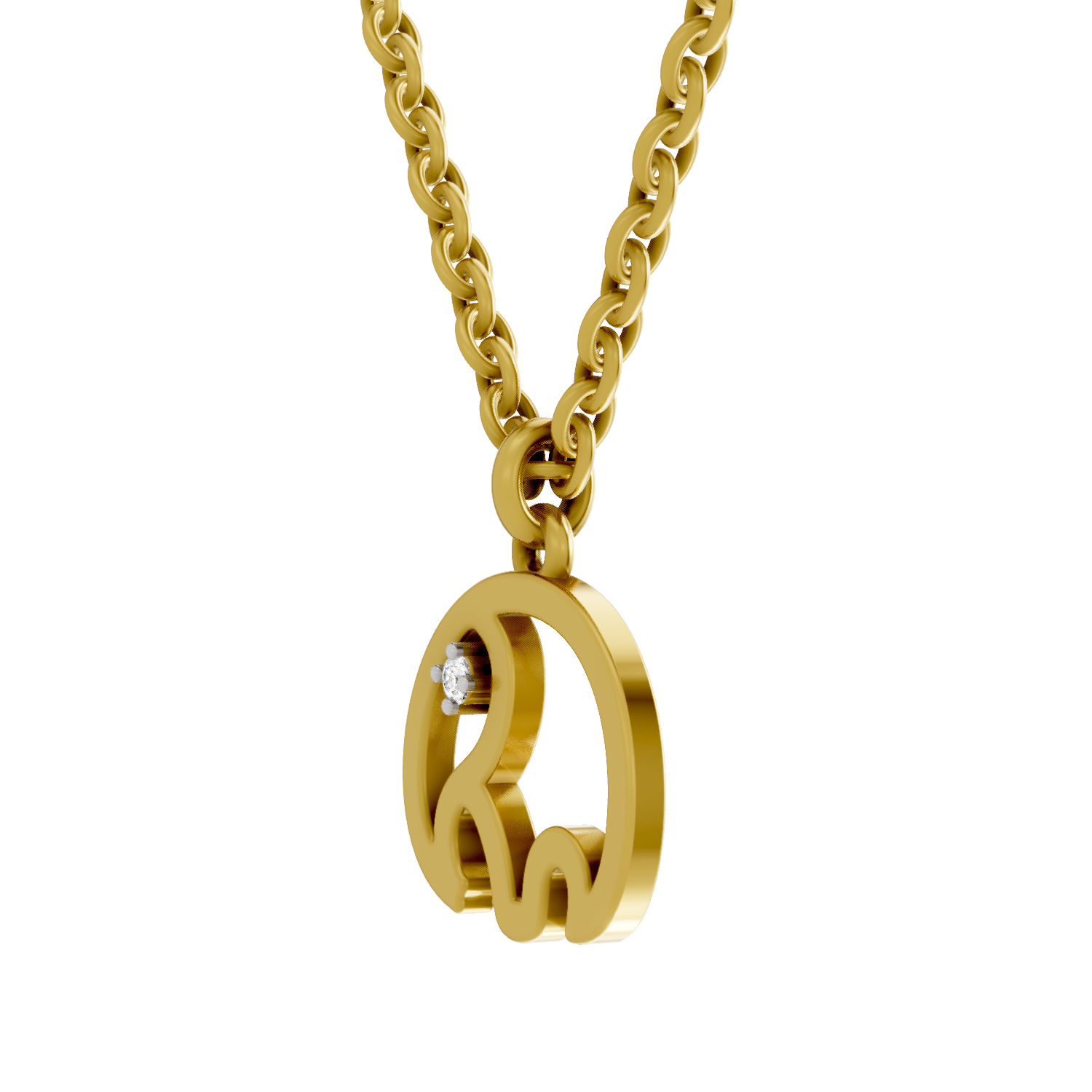 0.01 Carat| 925 Sterling Silver Gold Plated Kid's Pendant Necklace