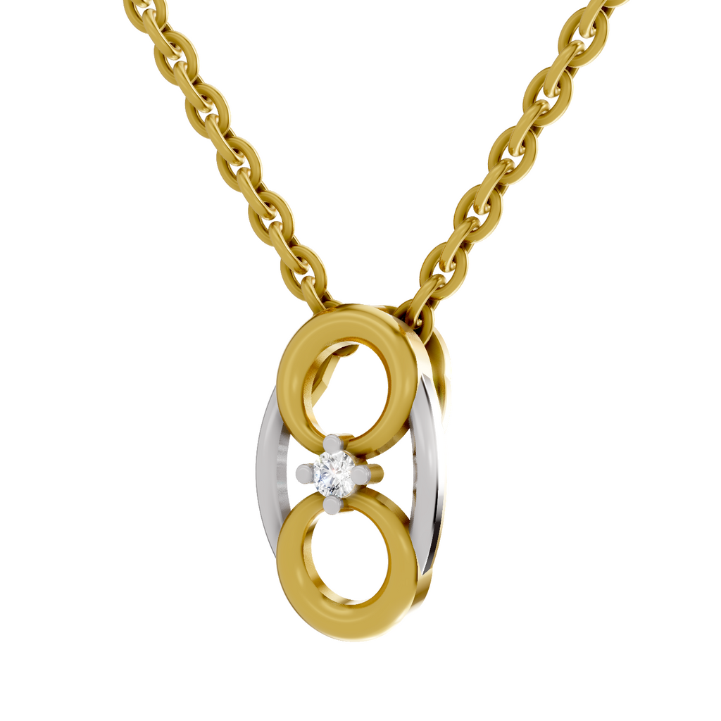 0.01 Carat| 925 Sterling Silver Gold Plated Fashion Pendant Necklace