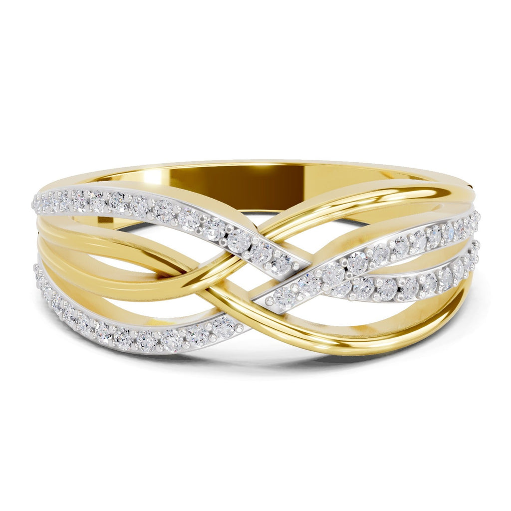 0.24 Ct Round Shape | 925 Sterling Silver Gold Plated Infinity Ring
