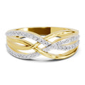 0.24 Ct Round Shape | 925 Sterling Silver Gold Plated Infinity Ring