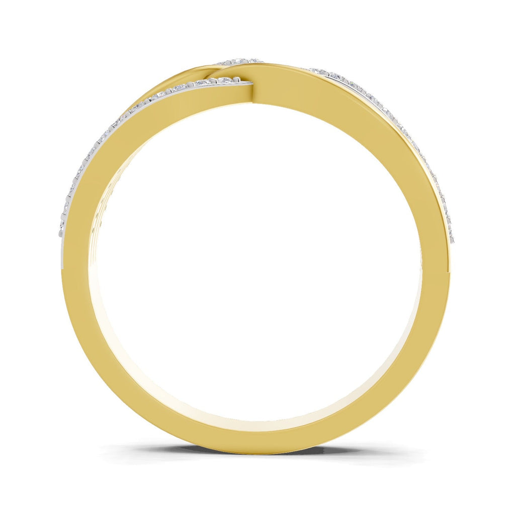 0.24 Ct Round Shape | 925 Sterling Silver Gold Plated Infinity Ring