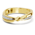 0.09 Ct Round Shape | 925 Sterling Silver Gold Plated Infinity Ring