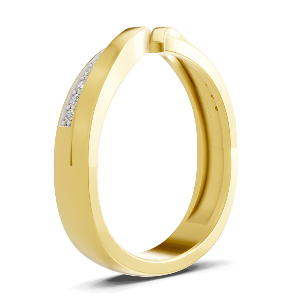 0.09 Ct Round Shape | 925 Sterling Silver Gold Plated Infinity Ring