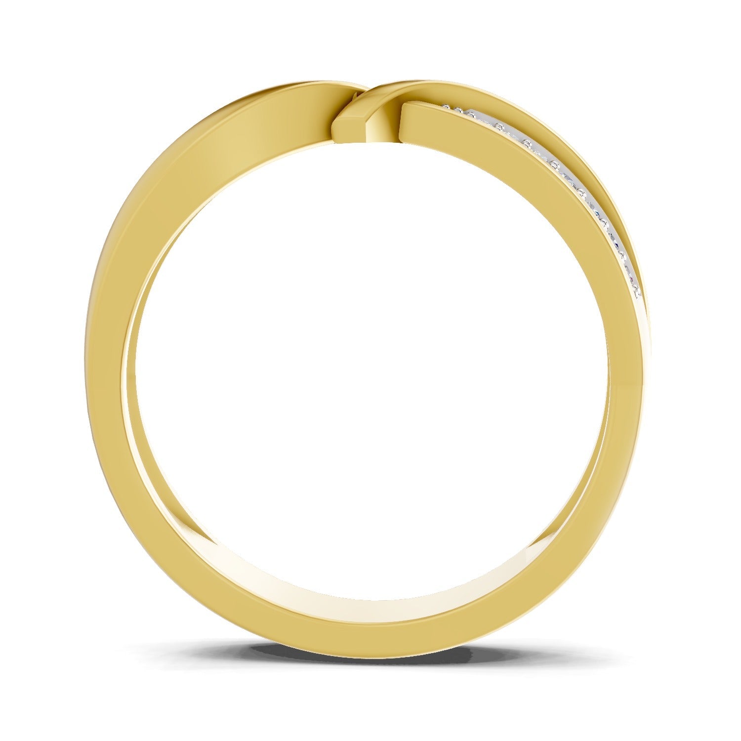 0.09 Ct Round Shape | 925 Sterling Silver Gold Plated Infinity Ring