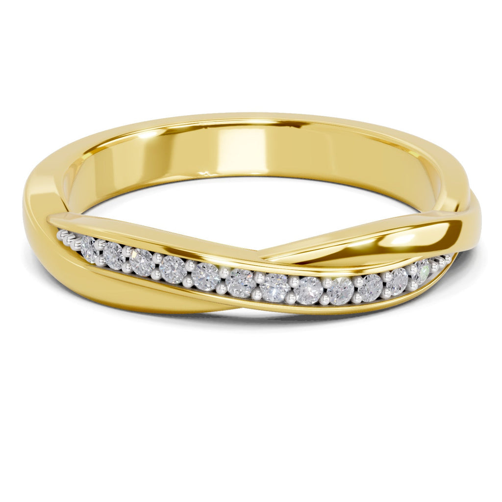 0.1 Ct Round Shape | 925 Sterling Silver Gold Plated Infinity Ring