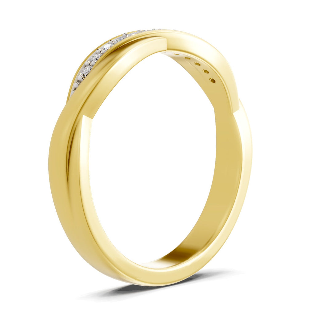 0.1 Ct Round Shape | 925 Sterling Silver Gold Plated Infinity Ring
