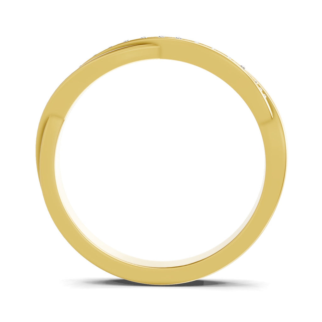 0.1 Ct Round Shape | 925 Sterling Silver Gold Plated Infinity Ring