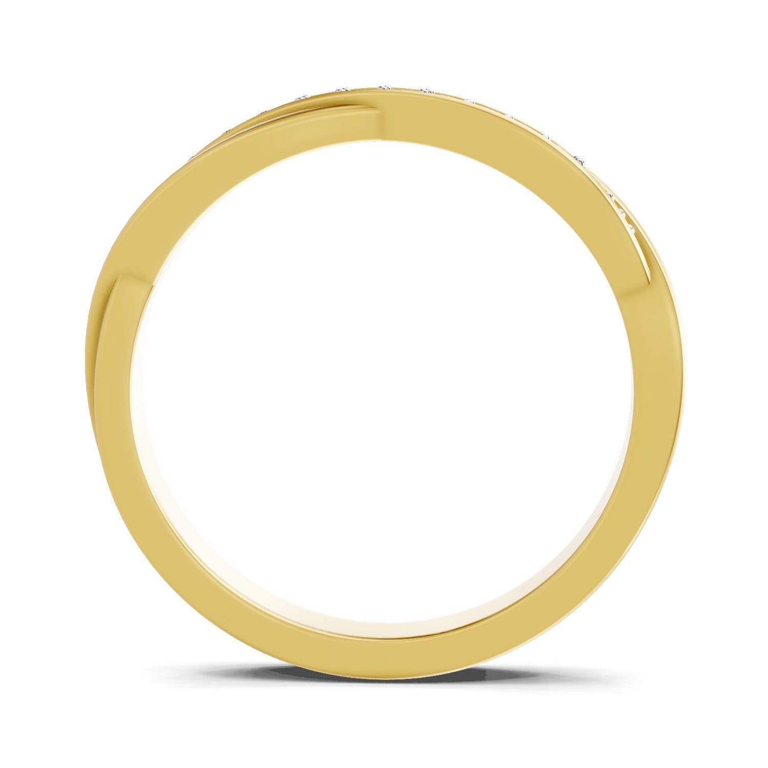 0.1 Ct Round Shape | 925 Sterling Silver Gold Plated Infinity Ring