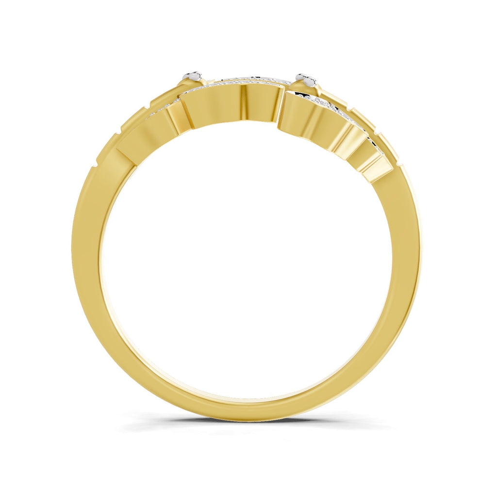 0.27 Ct Round Shape | 925 Sterling Silver Gold Plated Butterfly Ring