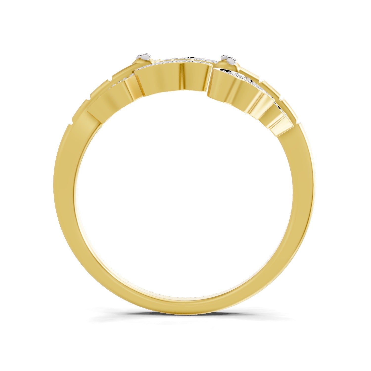 0.27 Ct Round Shape | 925 Sterling Silver Gold Plated Butterfly Ring