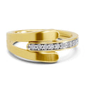 0.17 Ct Round Shape | 925 Sterling Silver Gold Plated Twine Ring