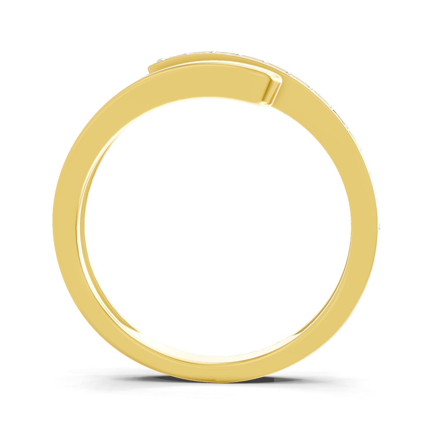 0.17 Ct Round Shape | 925 Sterling Silver Gold Plated Twine Ring