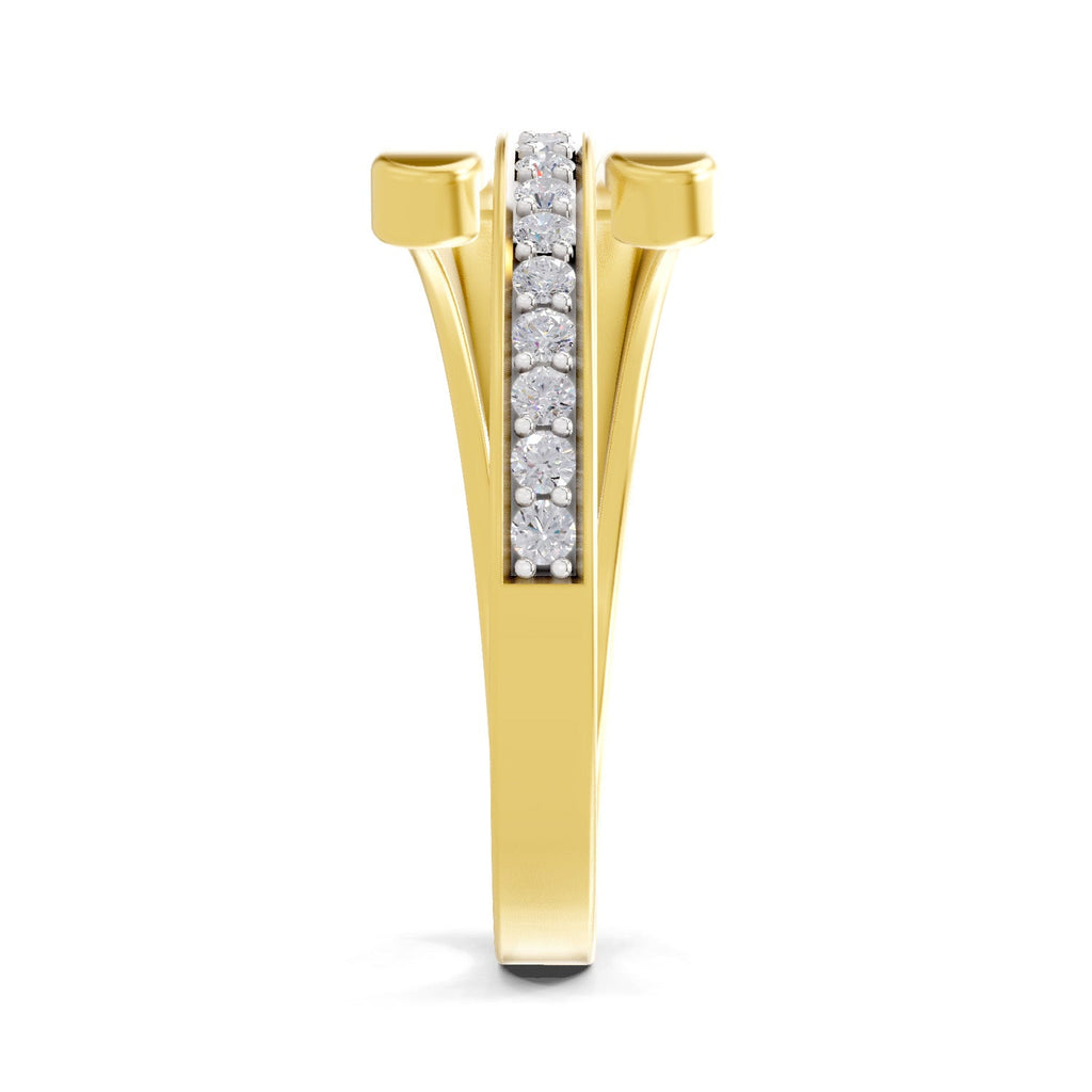 0.17 Ct Round Shape | 925 Sterling Silver Gold Plated Twine Ring