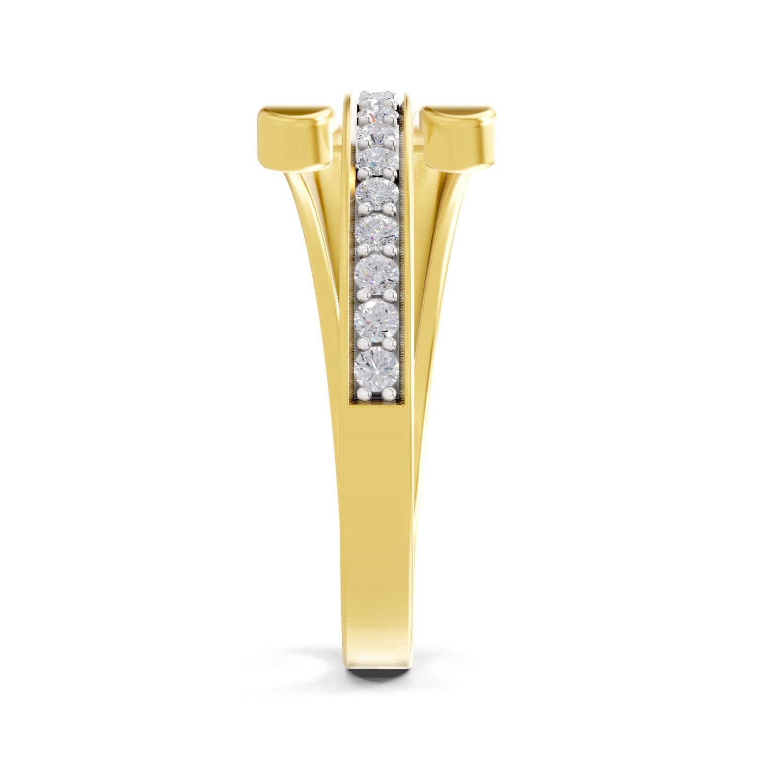 0.17 Ct Round Shape | 925 Sterling Silver Gold Plated Twine Ring