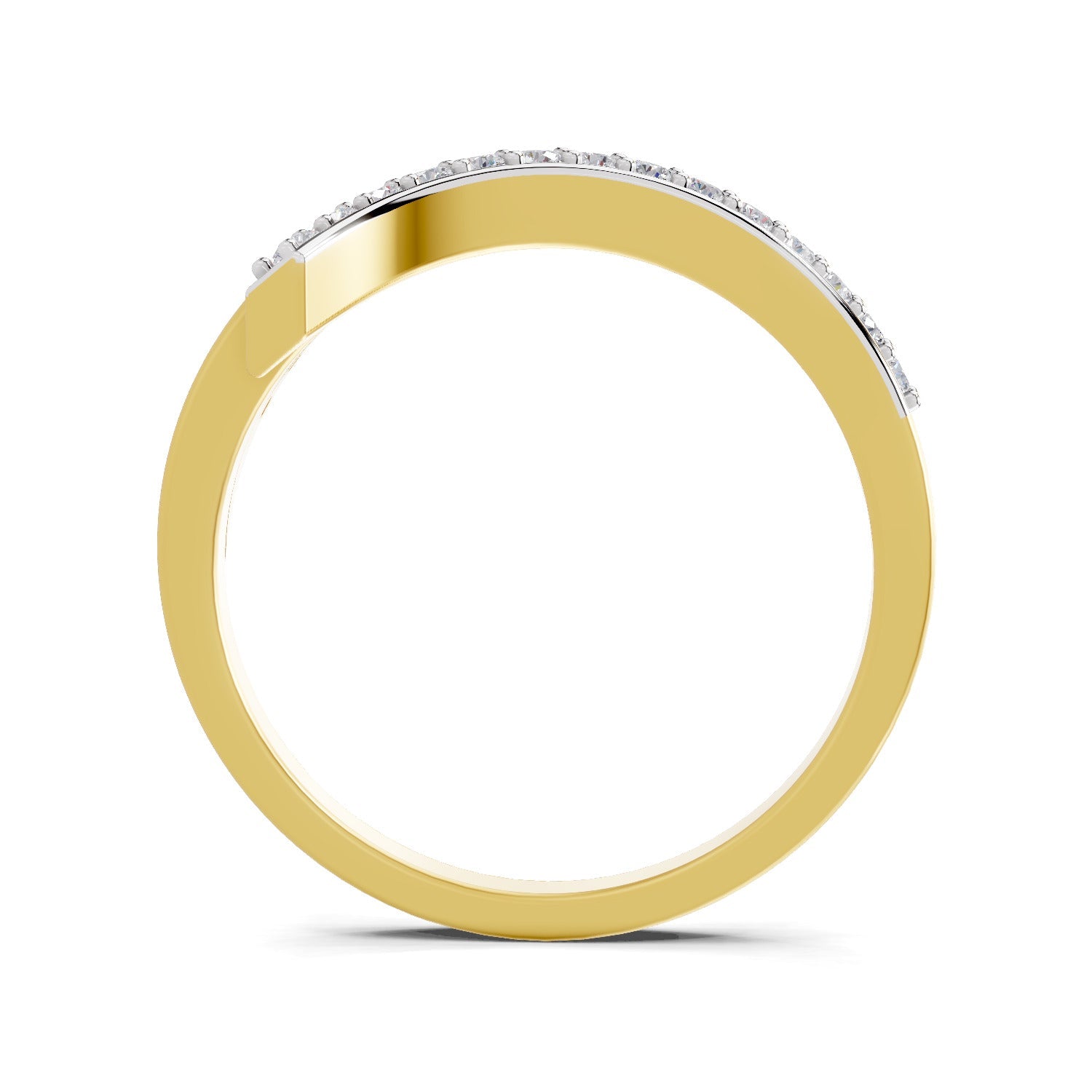 0.21 Ct Round Shape | 925 Sterling Silver Gold Plated Swirl Ring