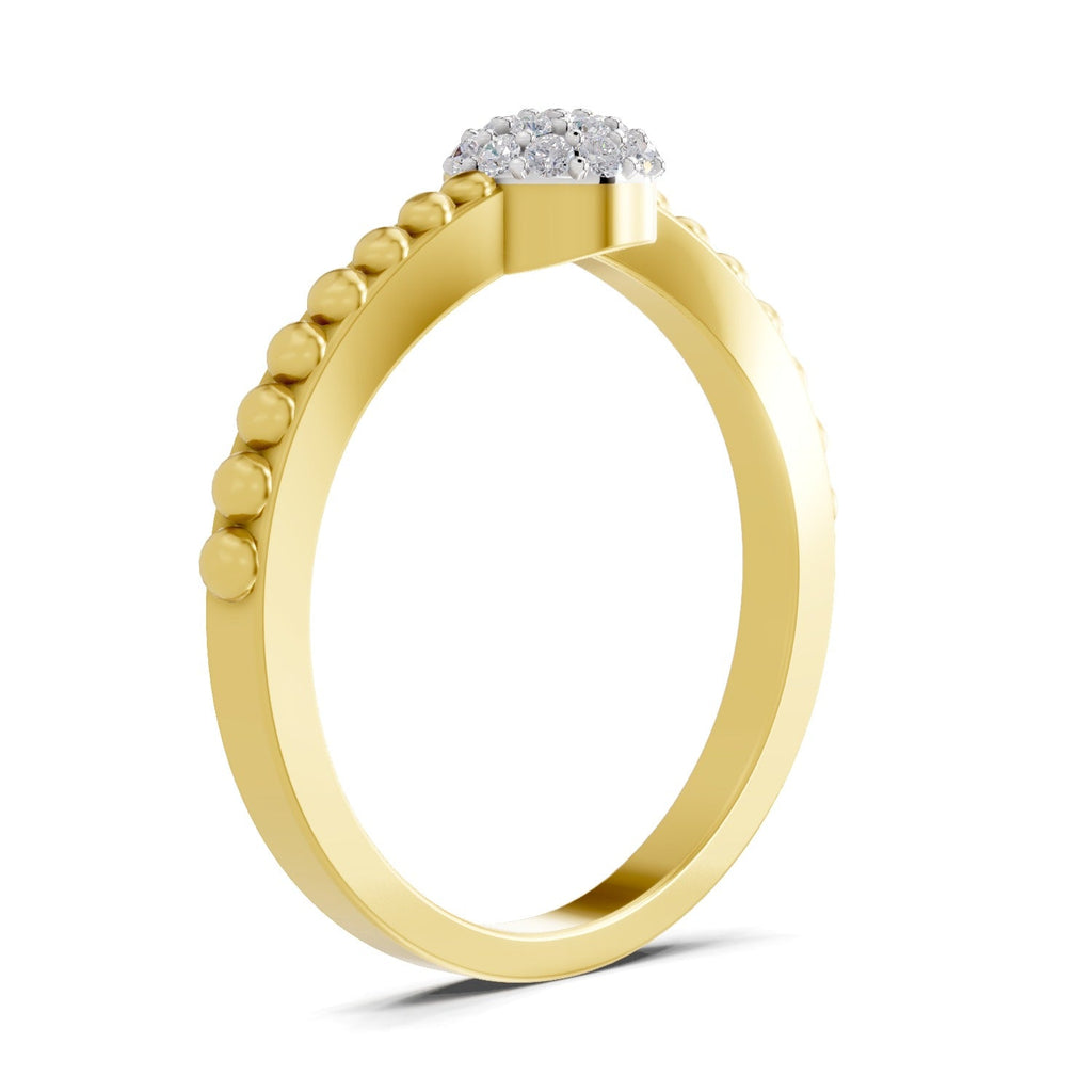 0.13 Ct Round Shape | 925 Sterling Silver Gold Plated Duo Ring