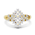 0.41 Ct Round Shape | 925 Sterling Silver Gold Plated Radiant Bloom Ring