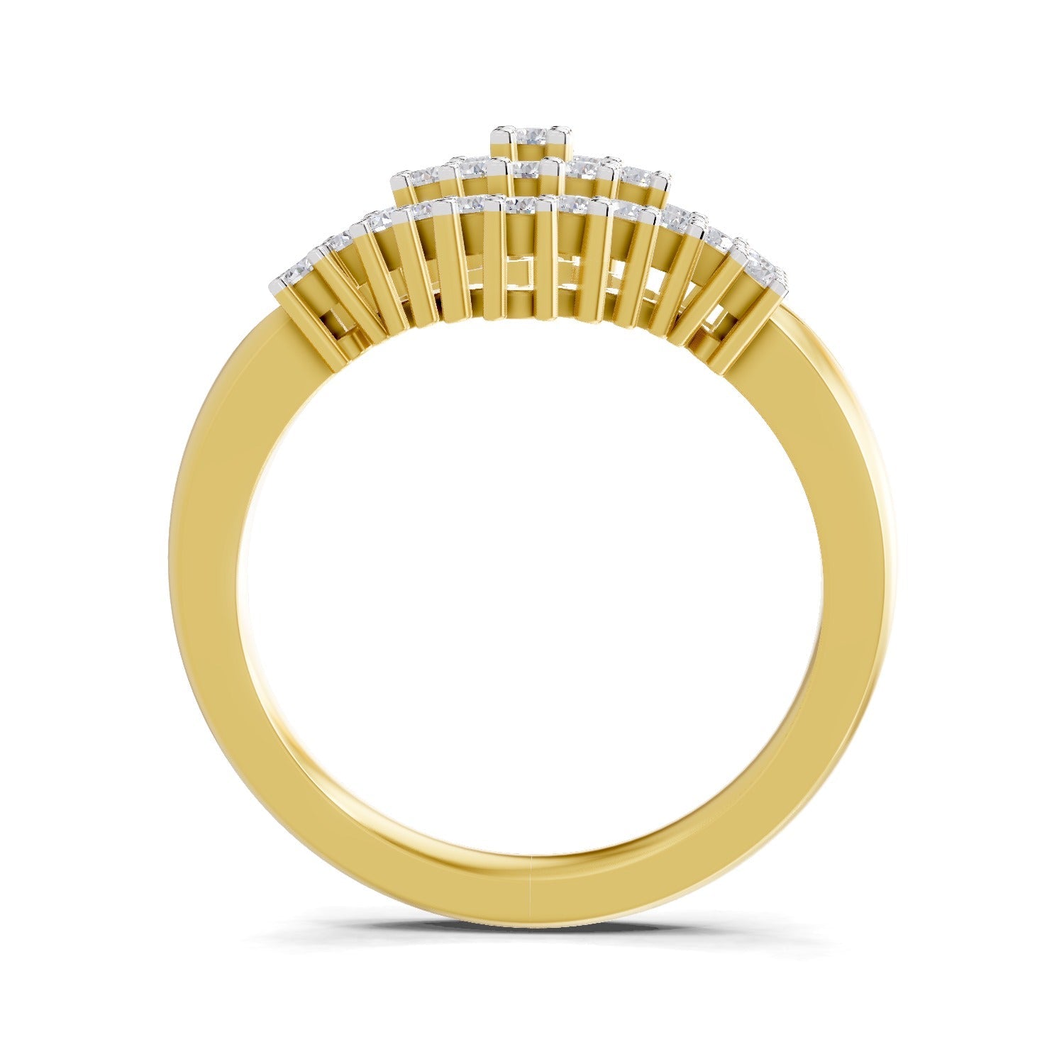 0.41 Ct Round Shape | 925 Sterling Silver Gold Plated Radiant Bloom Ring