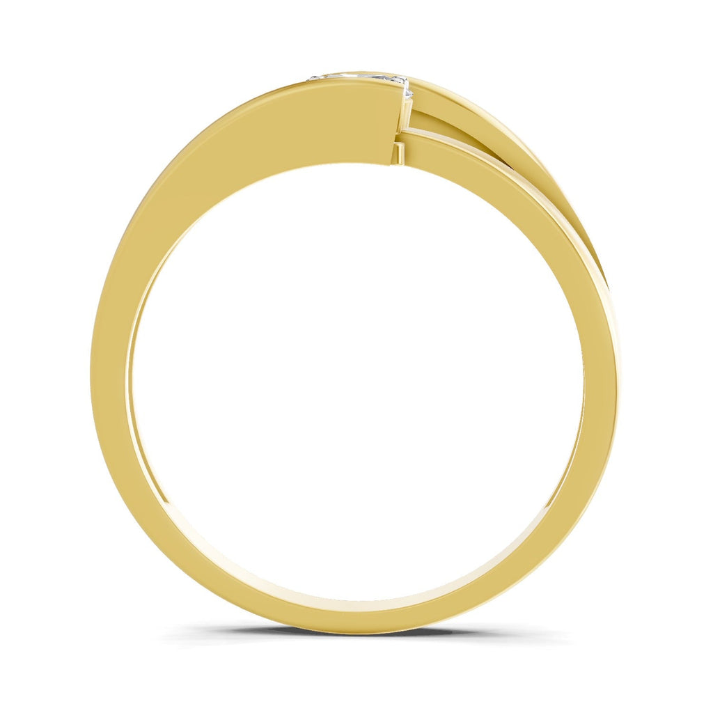 0.26 Ct Round Shape | 925 Sterling Silver Gold Plated Solitaire Ring