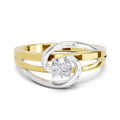 0.25 Ct Round Shape | 925 Sterling Silver Gold Plated Solitaire Ring