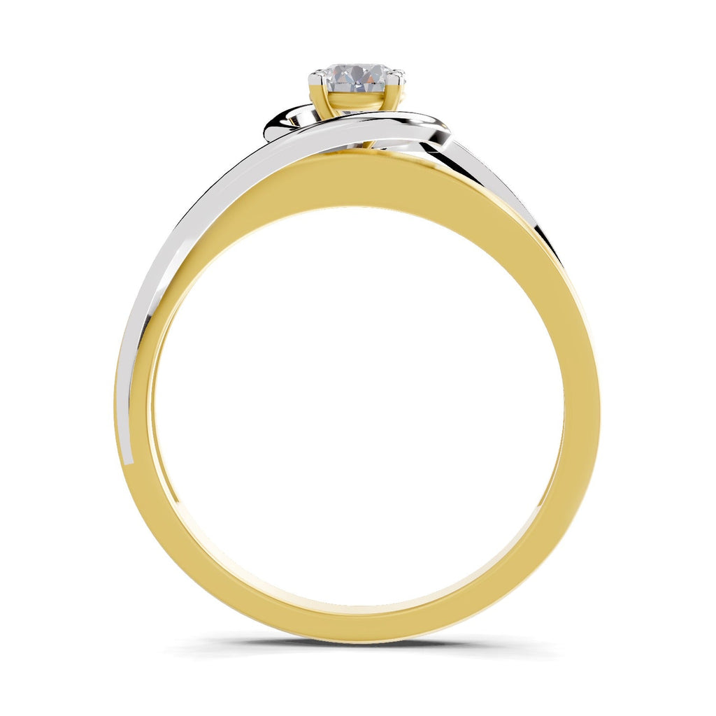0.25 Ct Round Shape | 925 Sterling Silver Gold Plated Solitaire Ring