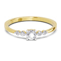 0.22 Ct Round Shape | 925 Sterling Silver Gold Plated Solitaire Ring