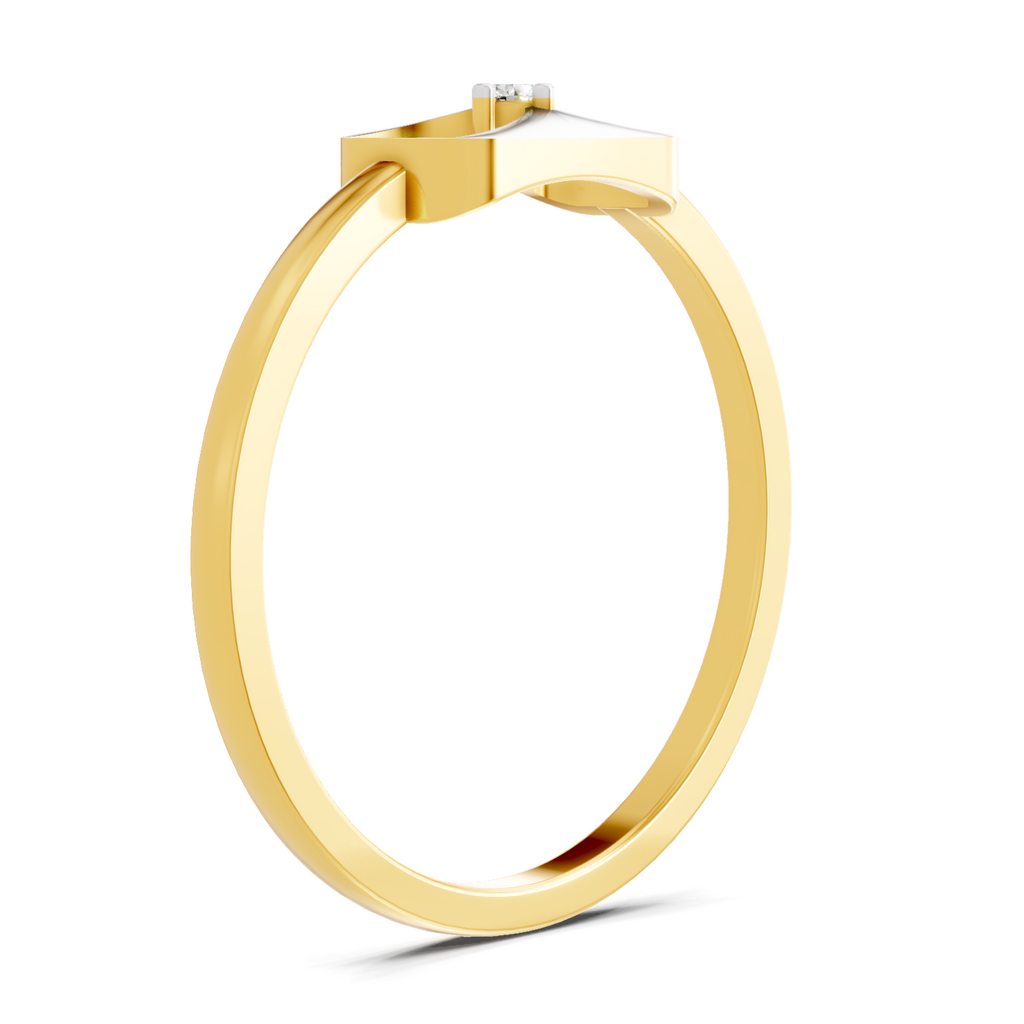 0.02 Carat  | 925 Sterling Silver Gold Plated Fashion Ring
