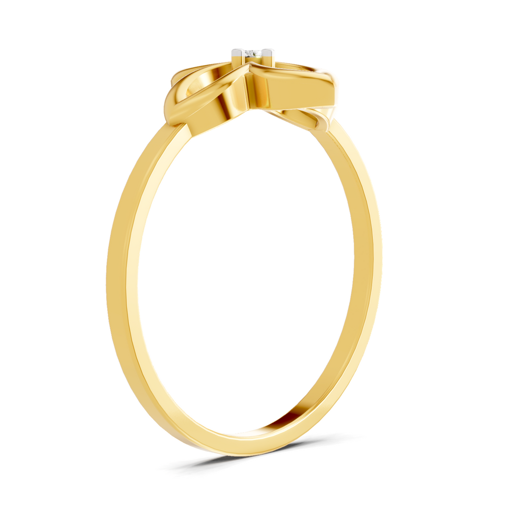 0.01 Carat  | 925 Sterling Silver Gold Plated Floral Ring