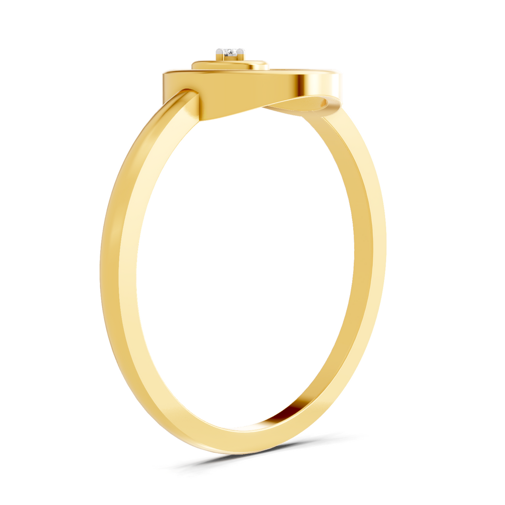 0.02 Carat  | 925 Sterling Silver Gold Plated Circle Fashion Ring