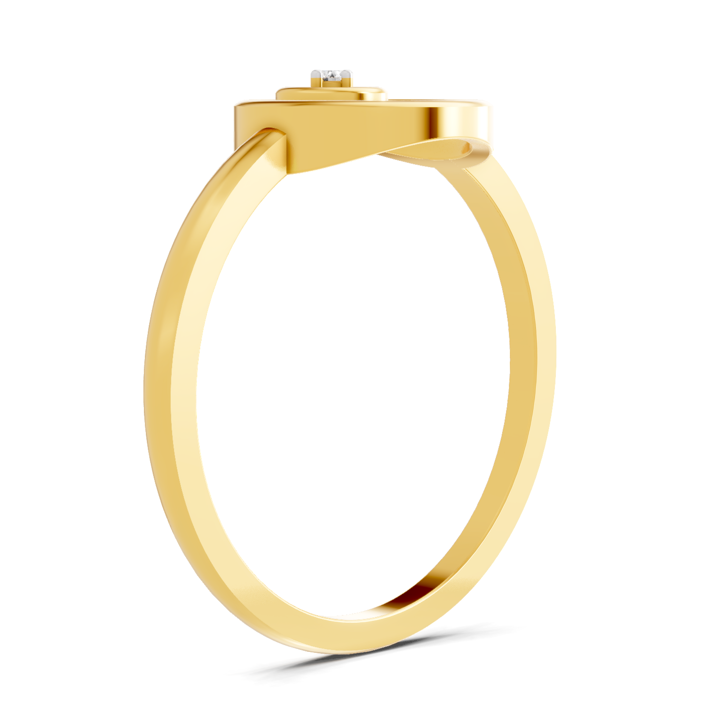 0.02 Carat  | 925 Sterling Silver Gold Plated Circle Fashion Ring